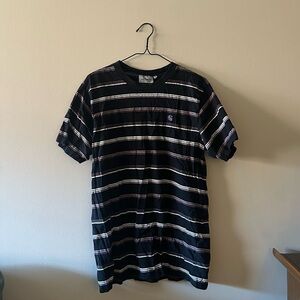 Carhartt Black T-Shirt with White and Light Pink Stripes